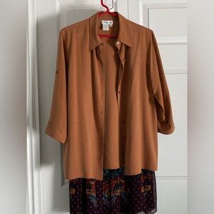 Coldwater Creek P/M silk button down collared shirt